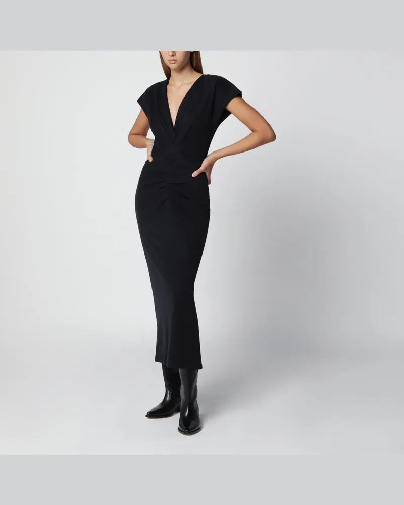 Isabel Marant Nadra Wickelkleid aus schwarzem Jersey Black