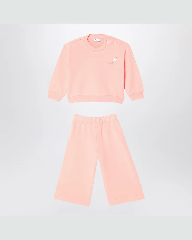 Il Gufo Aprikosenfarbener Anzug in Baumwollfleece 