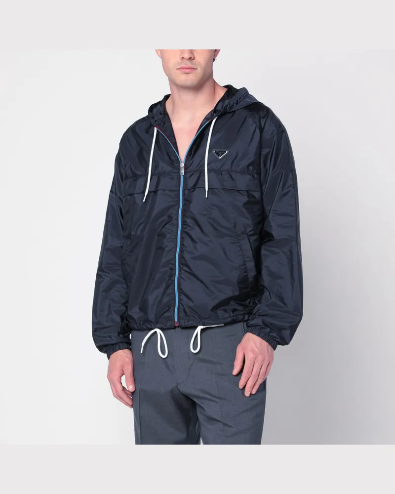 Prada Leichte blaue Jacke aus Re-Nylon Blau