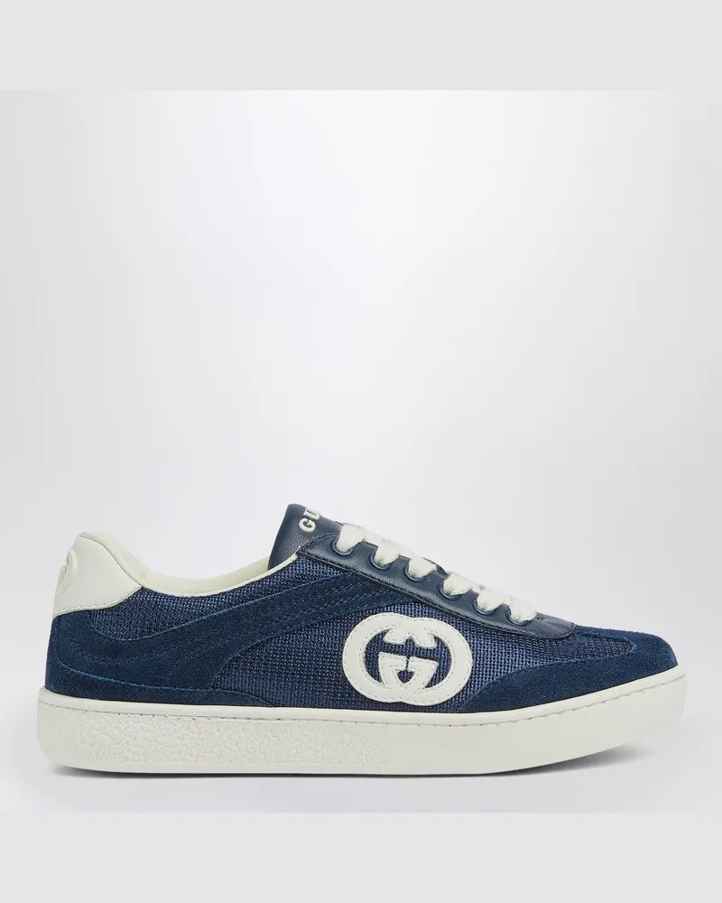 Gucci Blaue Sneaker mit GG-Kreuzdetail Blau