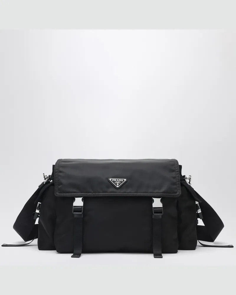 Prada Explore Tasche aus schwarzem Re-Nylon und Leder Black