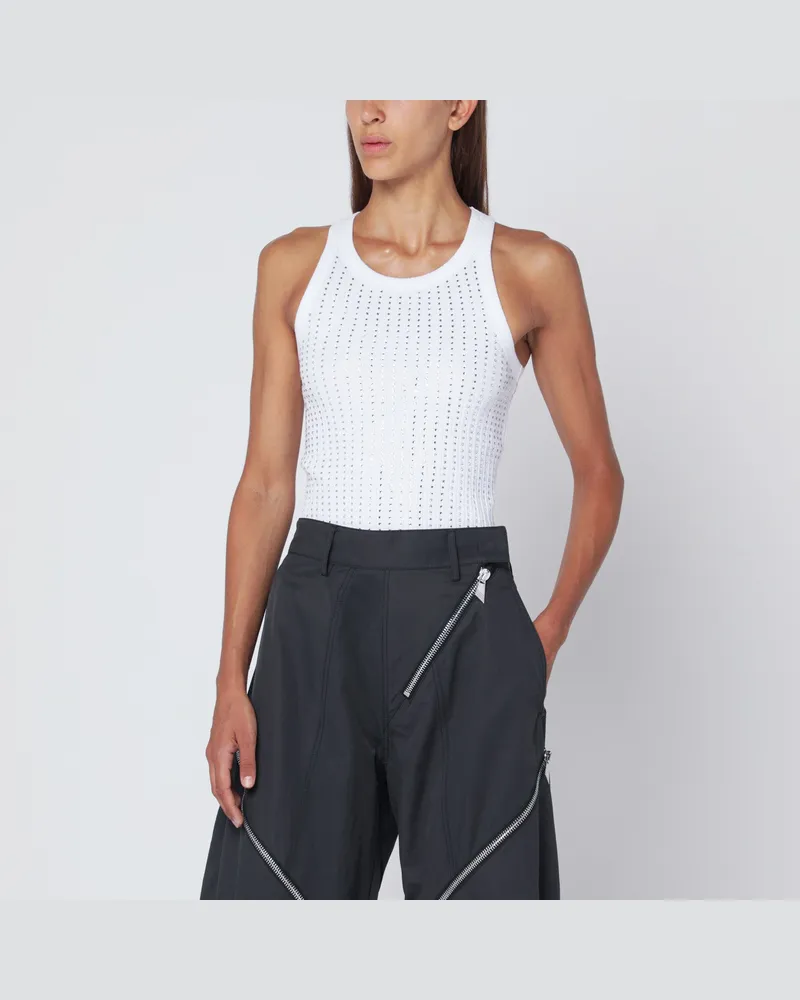 ATTICO Weißes Tanktop mit Strass White