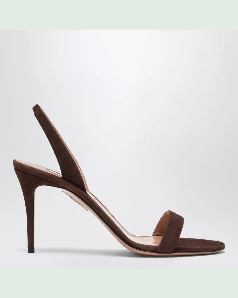 Aquazzura So Nude Sandalen mit mittelhohem Absatz in Espresso Brown