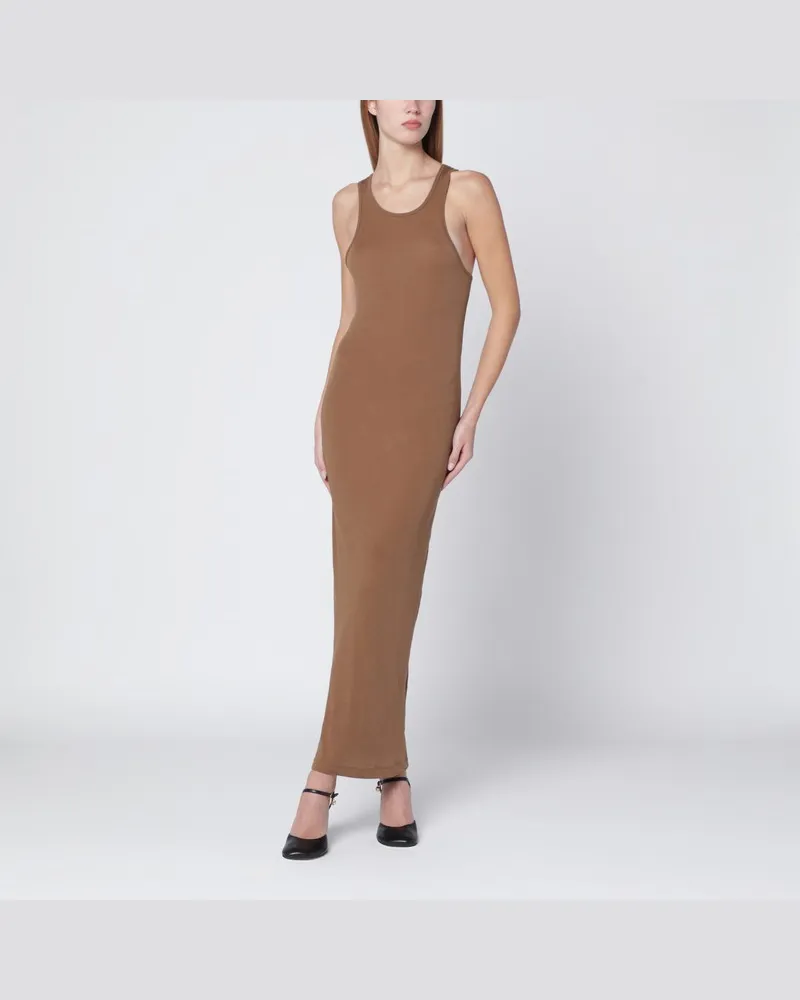 Entire Studios Sandfarbenes ärmelloses Kleid aus Baumwollmischung Beige