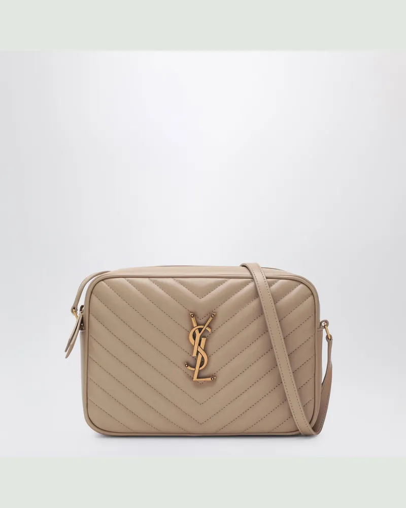 Saint Laurent Beige Lou Camera Bag aus gestepptem Leder Beige