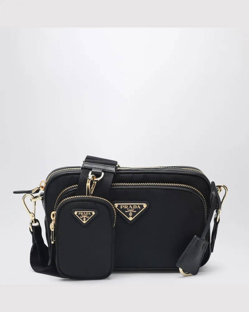 Prada Schwarze Re-Nylon Umhängetasche 