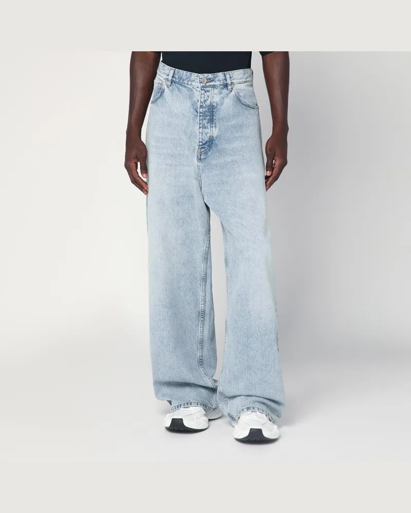 Balenciaga Weite Jeans aus hellem Denim Hellblau