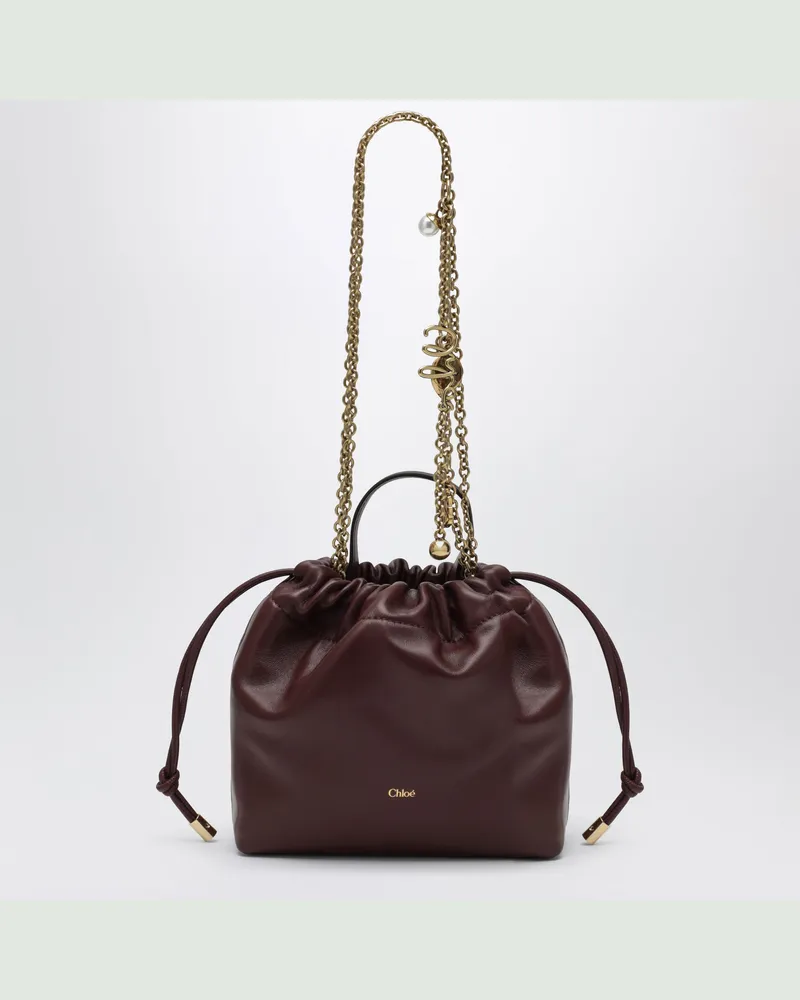 Chloé Icons Mini-Schultertasche, Bordeaux Burgundy