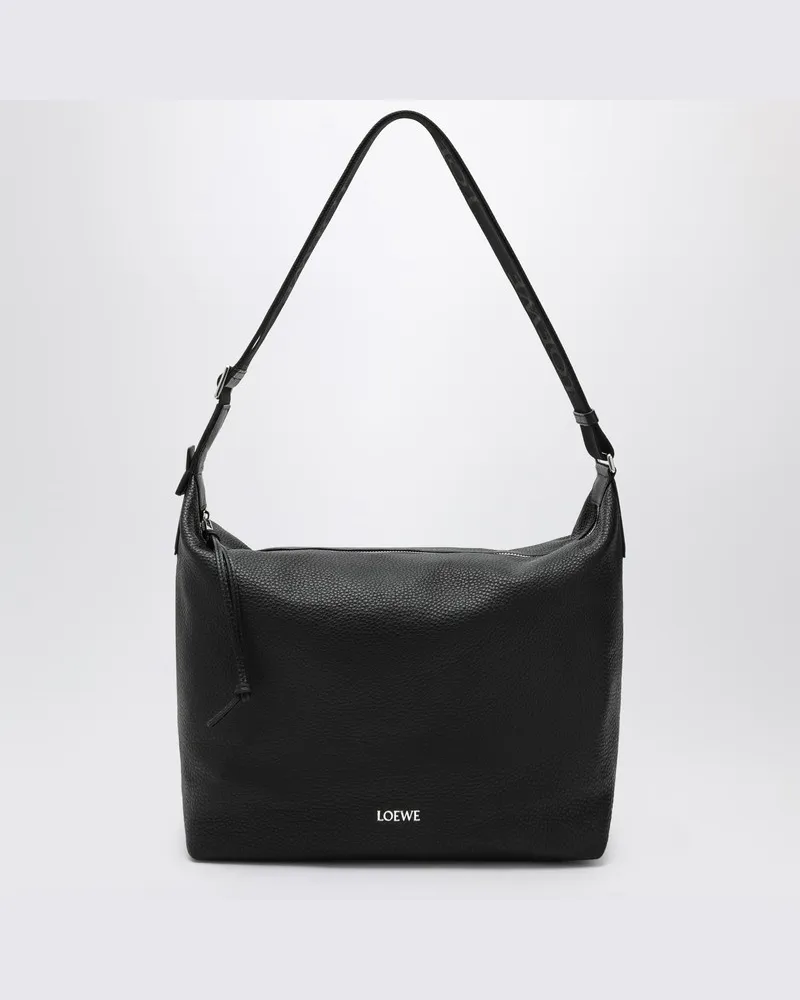 Loewe Kleine schwarze Würfel-Schultertasche Schwarz