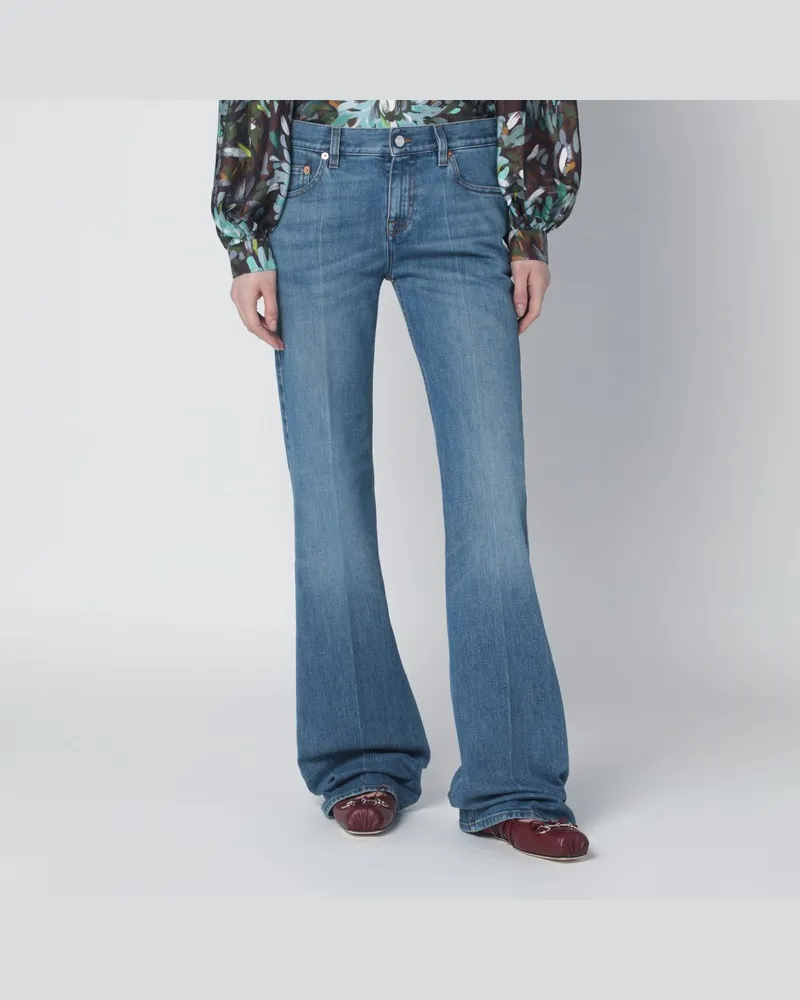 Gucci Blaue Schlagjeans Blau
