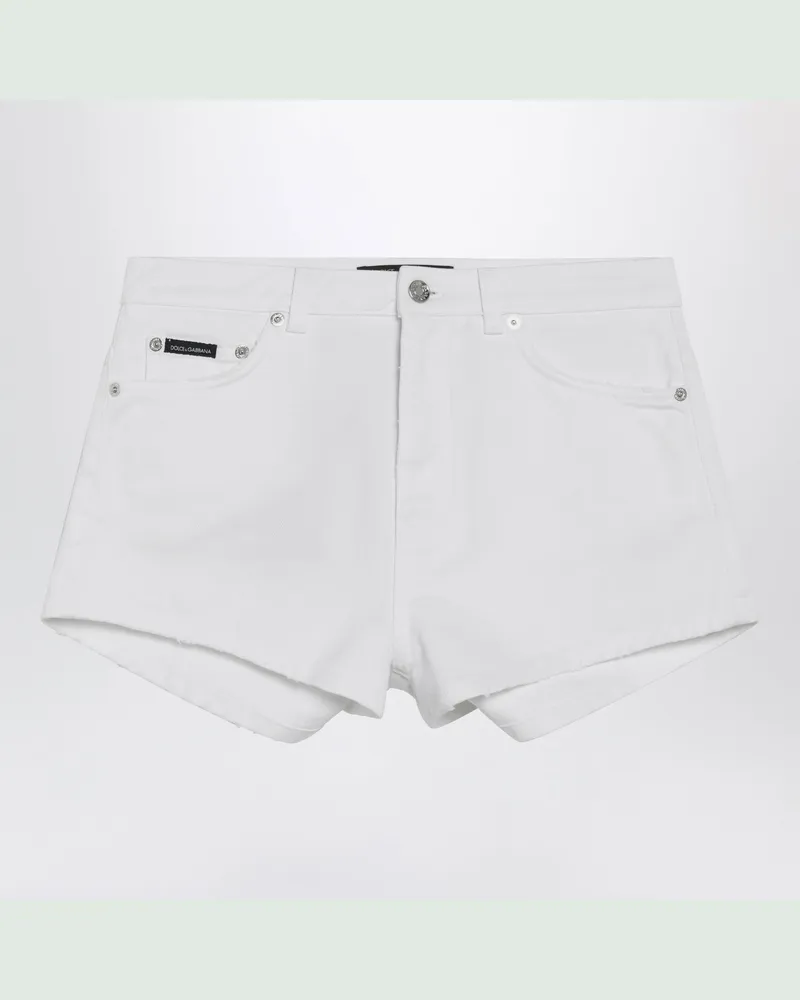 Dolce & Gabbana Denim-Shorts aus Baumwolle White