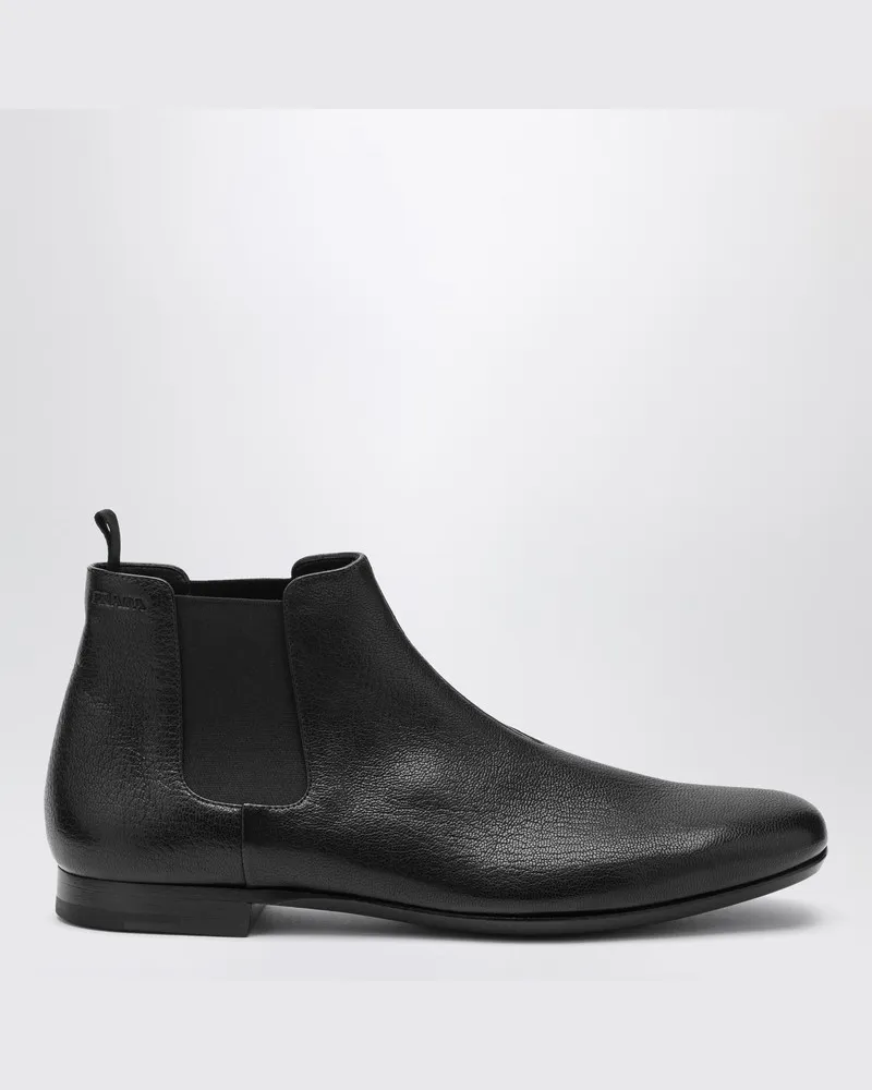 Prada Schwarze Chelsea Boots aus Leder Schwarz