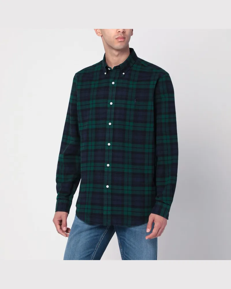 Ralph Lauren Hemd mit blau-grünem Karomuster Custom-Fit Blau