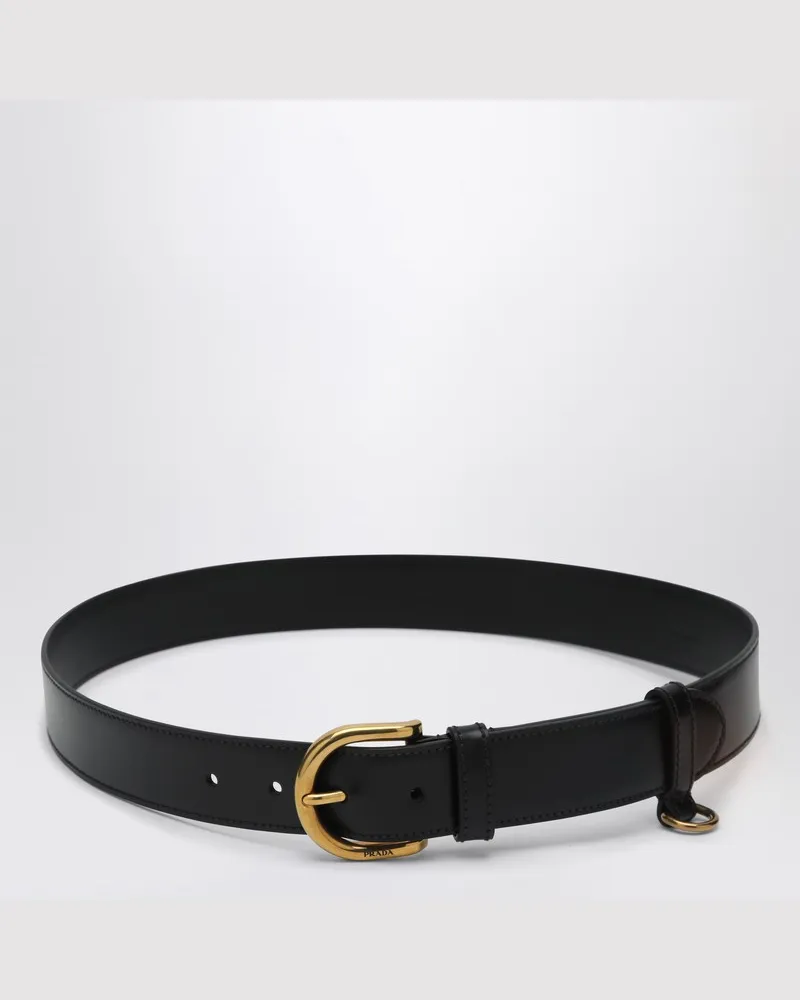 Prada Schwarzer Ledergürtel Schwarz
