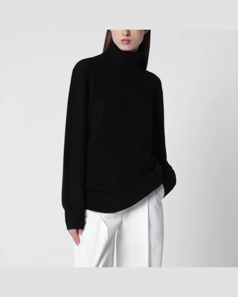 Totême Schwarzer Rollkragenpullover aus Kaschmir Black
