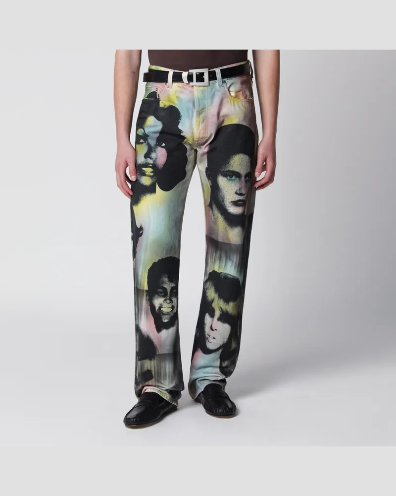Versace Gerade Jeans mit The Party Print Multicolor