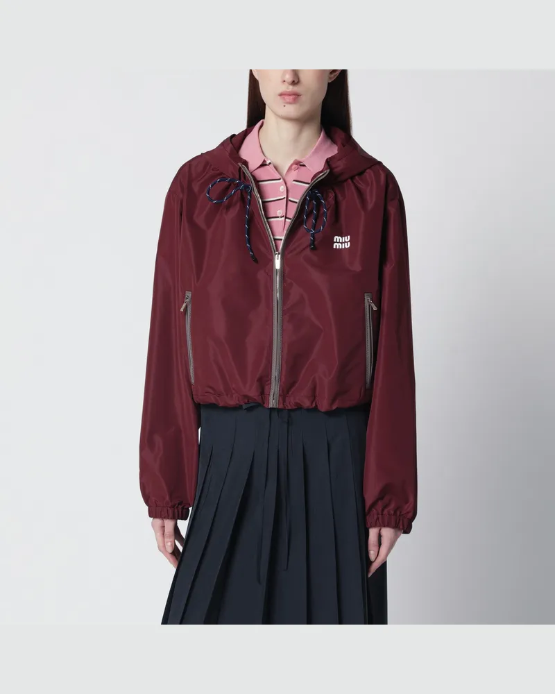 Miu Miu Blouson aus technischem Canvas in Amarant 
