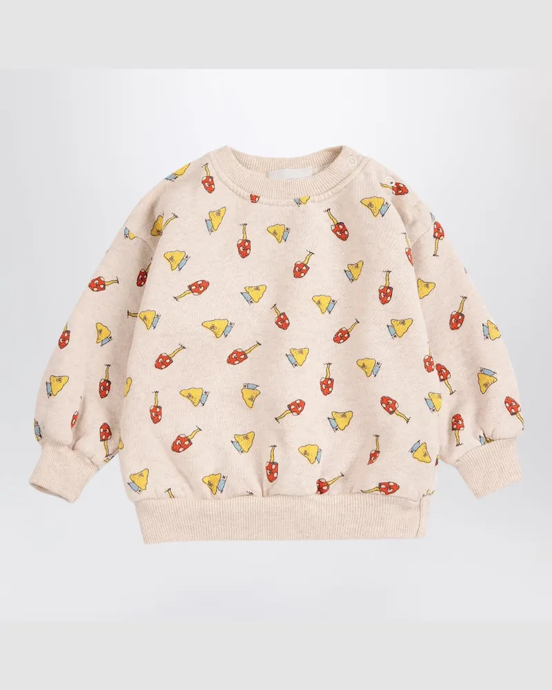 BOBO CHOSES Mush Monster Duo Elfenbeinfarbenes Baumwoll-Sweatshirt White