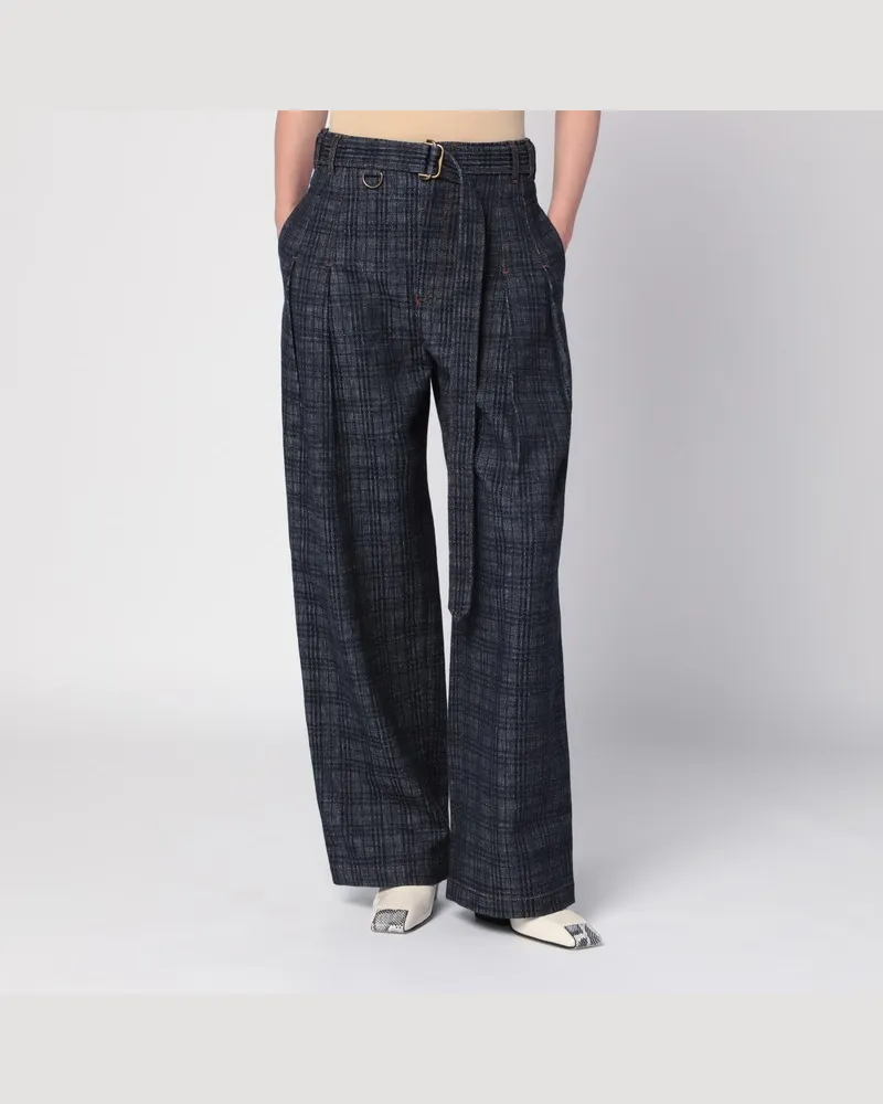 Burberry Indigo Jeans aus Denim mit Check-Muster Blau