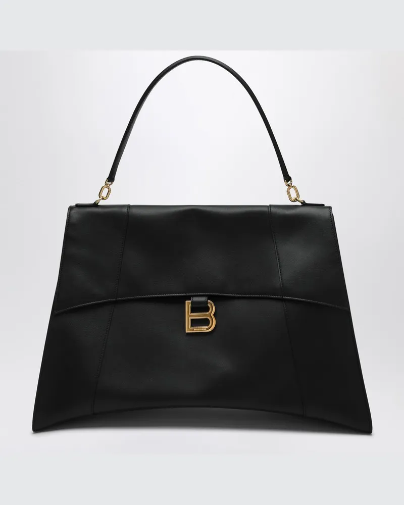 Balenciaga Schwarze Sanduhr Weiche Große Tasche Schwarz