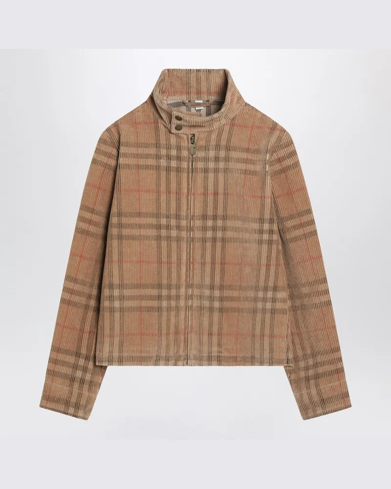 Burberry Cordjacke mit Check-Muster Beige
