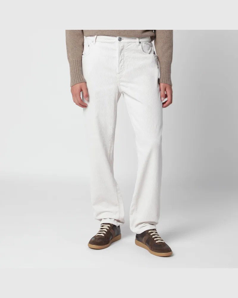 Brunello Cucinelli Eisfarbene Cordhose Grey