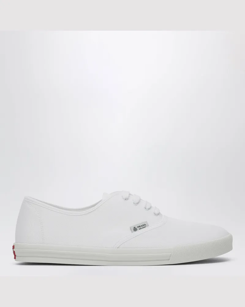 Prada Weiße Sneakers aus Drillstoff White