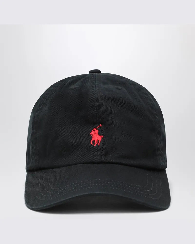 Ralph Lauren Baseballkappe aus schwarzer Baumwolle Schwarz
