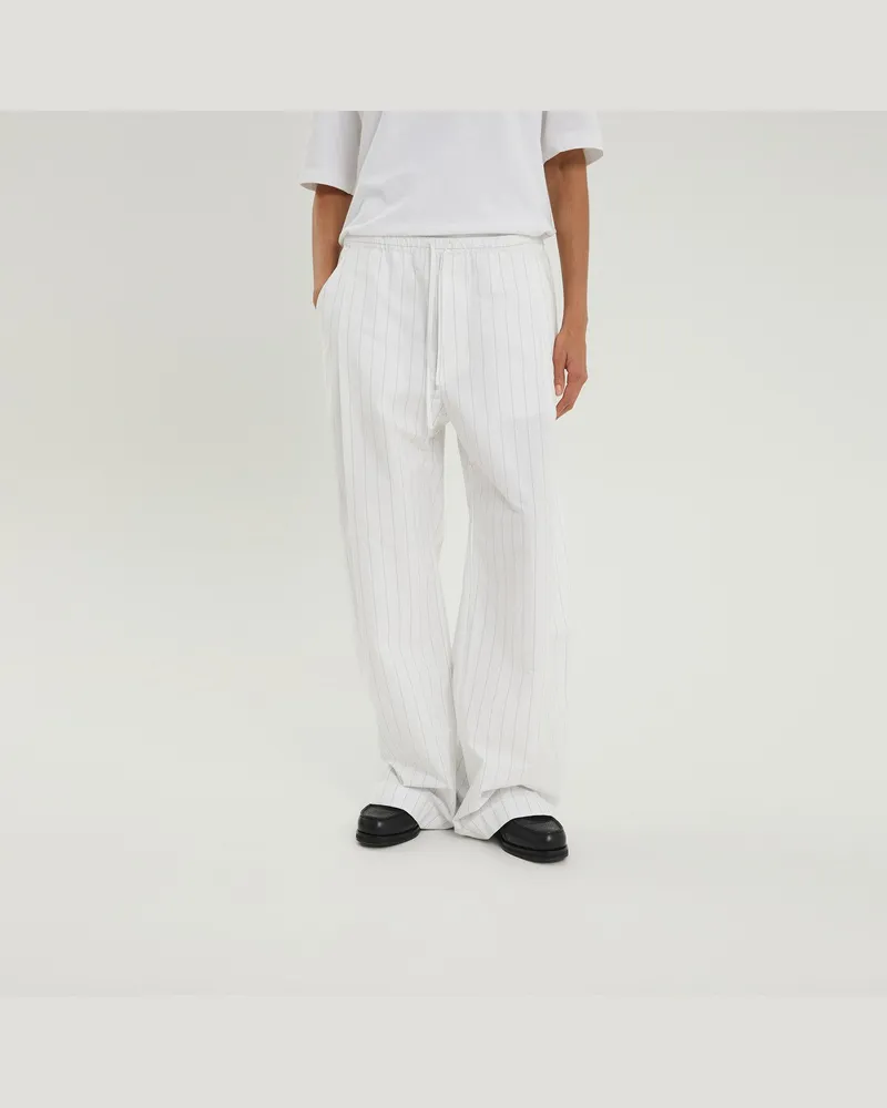 1989 STUDIO Weiße gestreifte boxy Hosen 