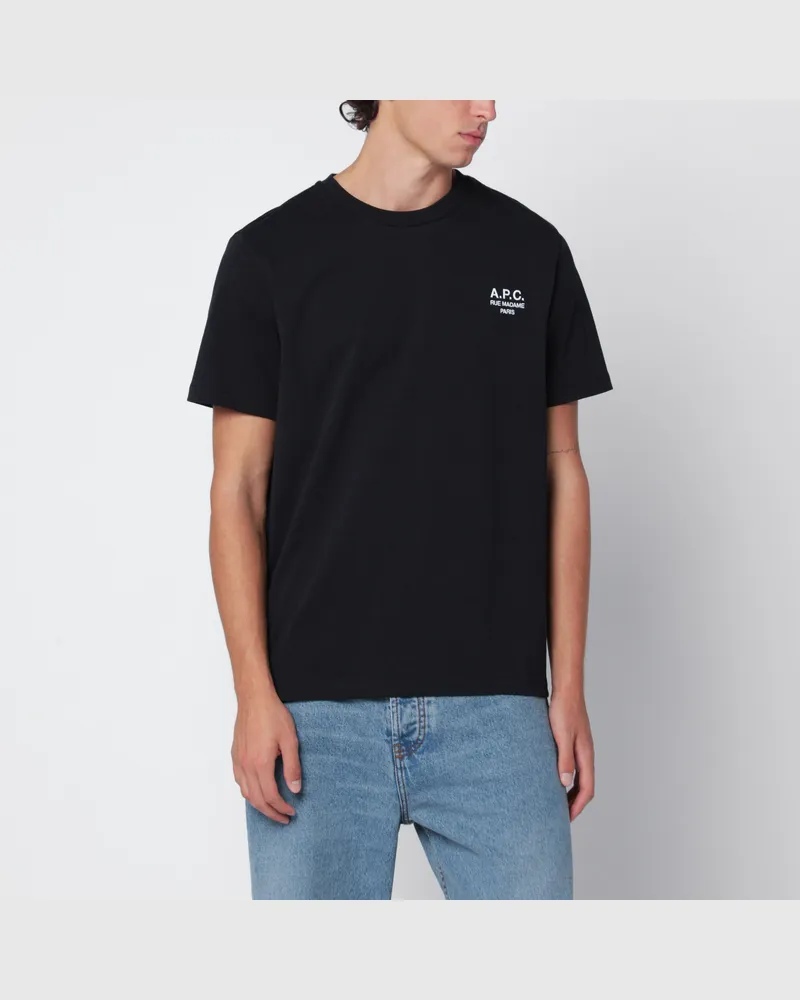 A.P.C. Rue Madame T-Shirt aus schwarzer Baumwolle Black