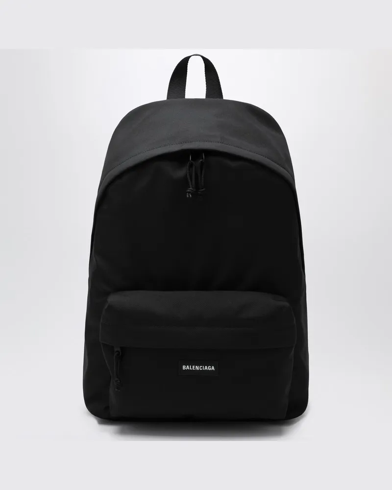 Balenciaga Schwarzer Explorer-Rucksack mit Logopatch Schwarz