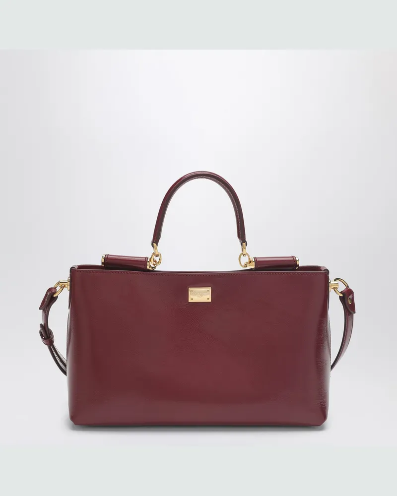 Dolce & Gabbana Vittoria Handtasche aus dunkelrotem Leder Red