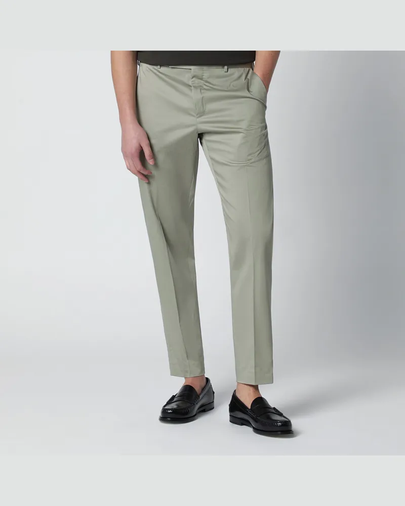 PT TORINO Salbeigrüne Hose aus Baumwollmischung Beige