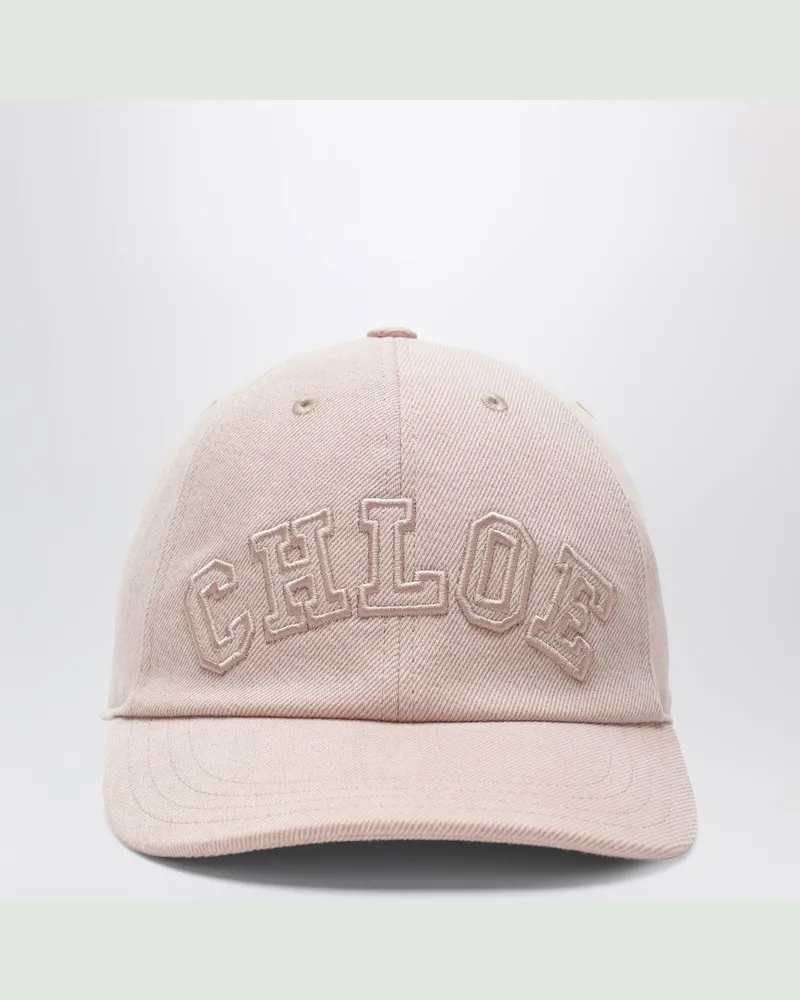 Chloé Rosa Baseballkappe aus Baumwolldenim Pink