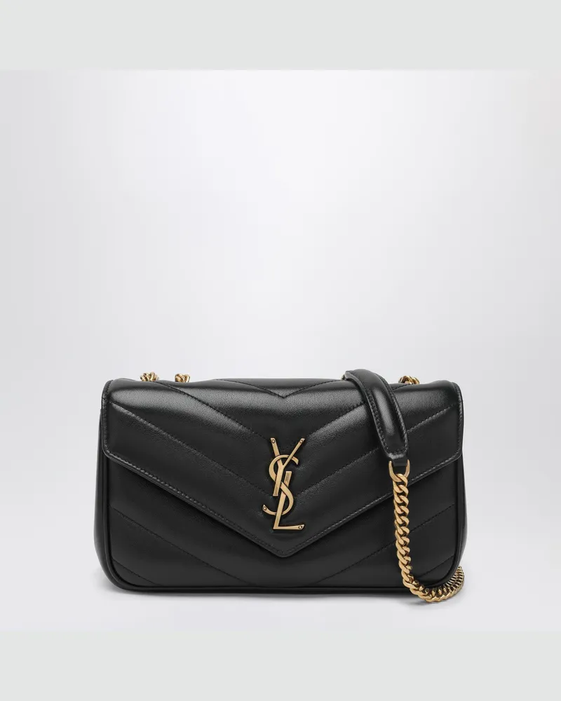 Saint Laurent Kleine LouLou-Tasche aus schwarzem Leder Black