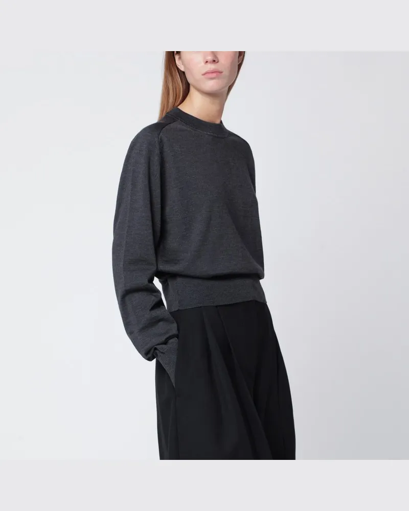 Jacquemus Grauer Wollpullover mit Logostickerei Grau
