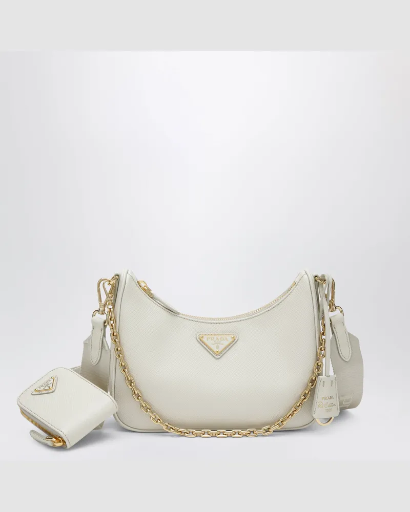 Prada Re-Edition 2005 Tasche aus talcfarbenem Leder White