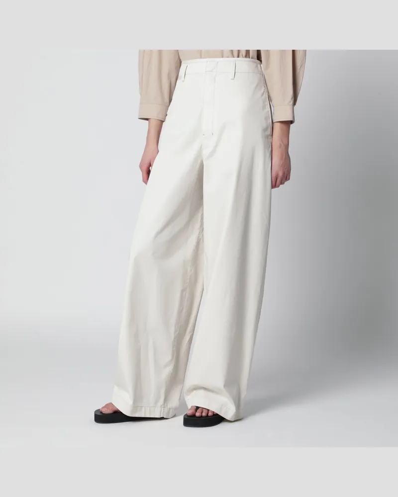 Christophe Lemaire Reisweißfarbene Baumwollhose Beige