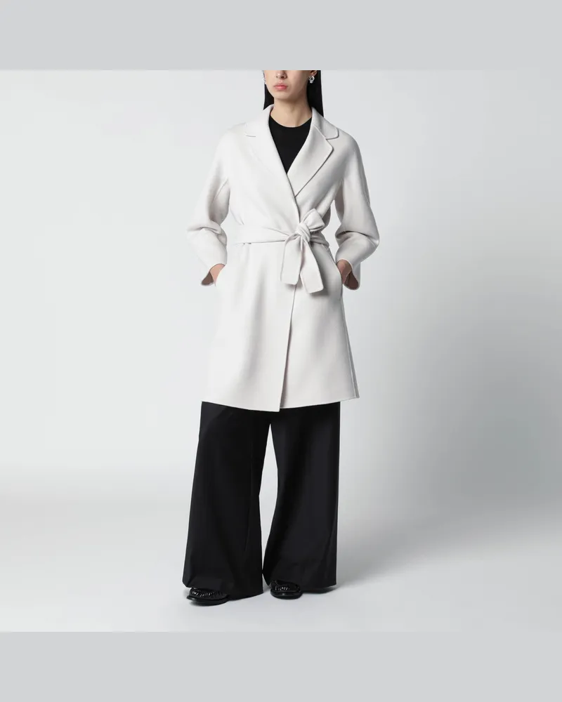 Max Mara Kurzer elfenbeinfarbener Double-Wollmantel Beige