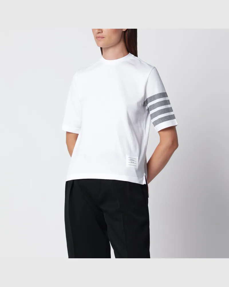 Thom Browne Weißes T-Shirt aus Baumwolljersey White