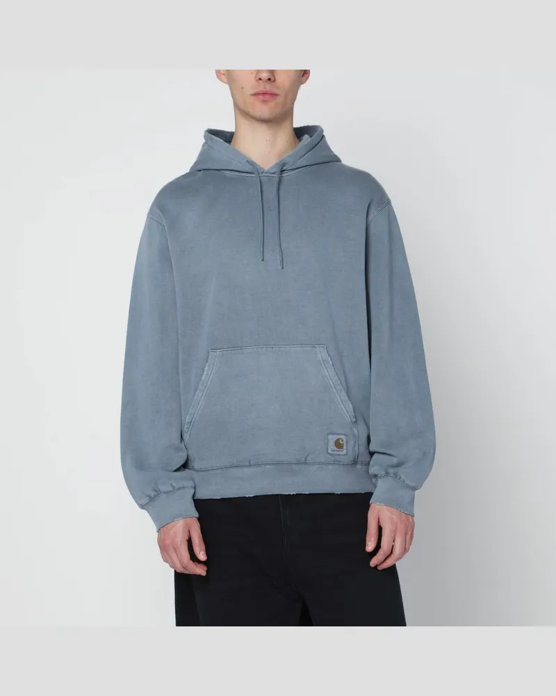 Carhartt WIP Hooded Torion Sweatshirt Office Blue/Grind washed Blau