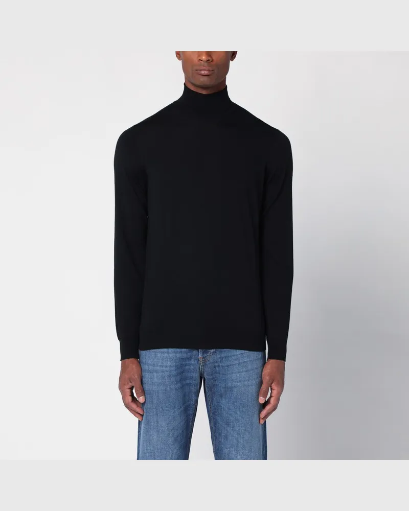 Drumohr Schwarzer Rollkragenpullover aus Wolle