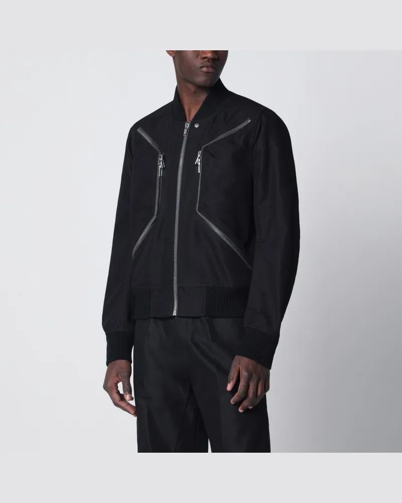 Rick Owens Schwarze Jacke mit Reißverschluss aus Baumwollmischung Schwarz