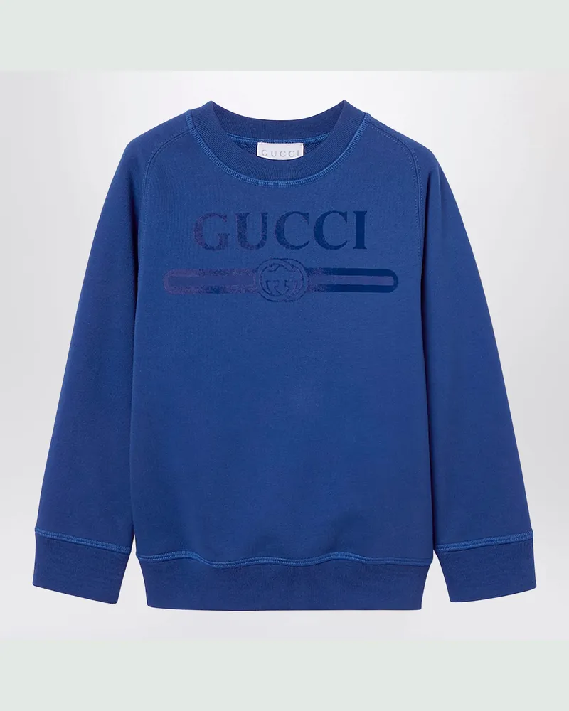 Gucci Ultramarinblauer Sweatshirt mit Logo-Print Pink