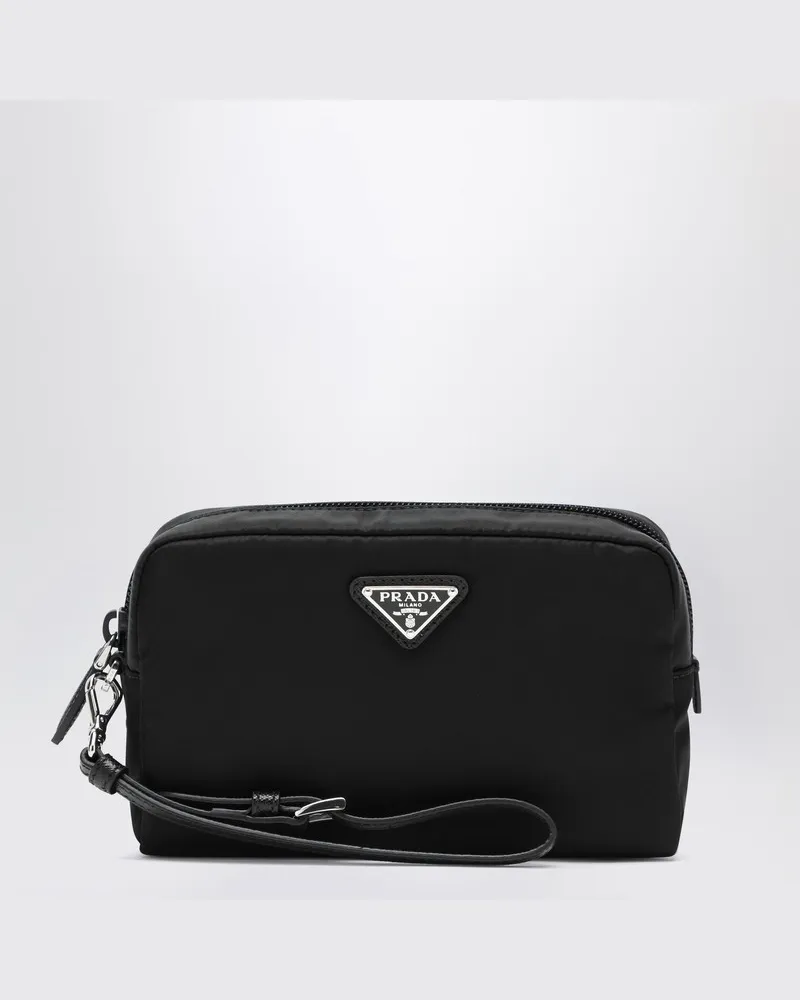Prada Schwarze Mappe aus Re-Nylon Schwarz