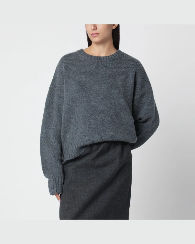 extreme cashmere Grauer Rundhalspullover aus Kaschmir Grey