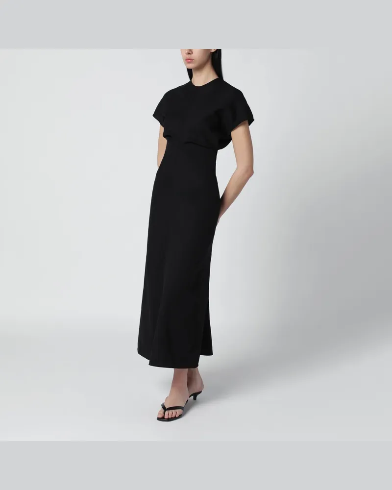 Totême Schwarzes Midikleid aus Wolle Black