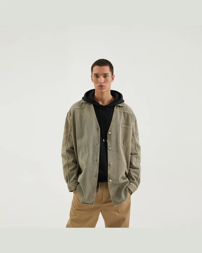 1989 STUDIO Hellbraune Denim-Übershirt Beige