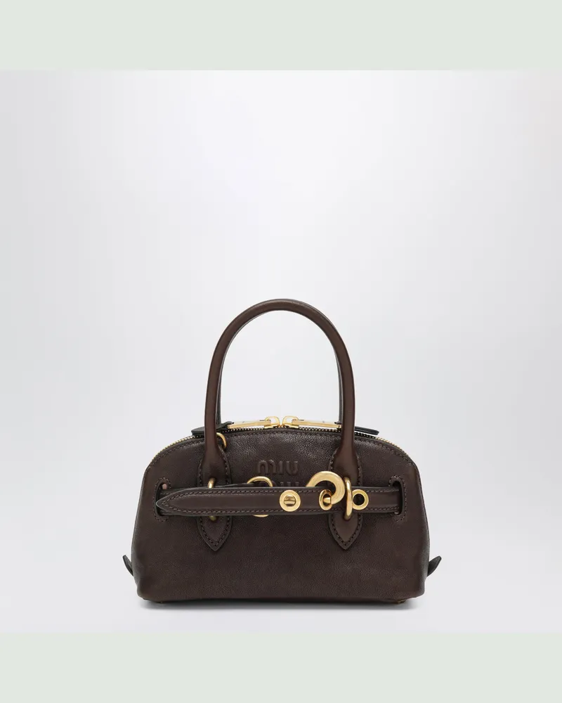 Miu Miu Aventure Mini-Tasche in Radica aus Nappaleder Brown