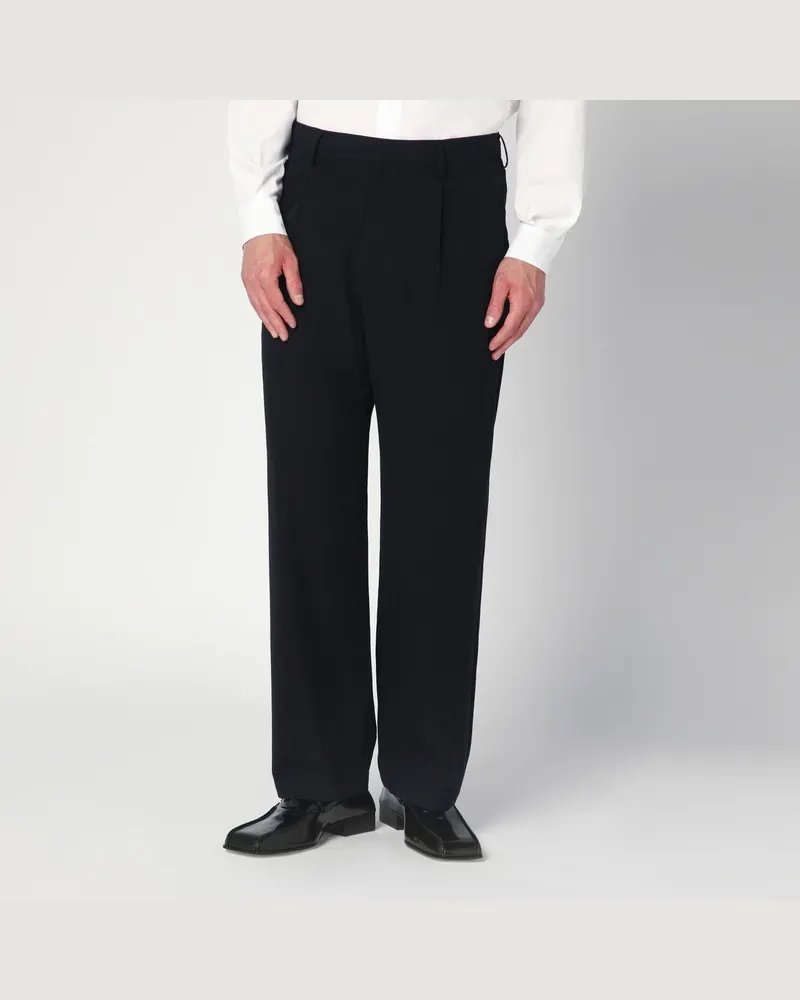 AURALEE Schwarze Hose aus Baumwolle und Wolle Schwarz